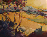 seeking shade beneath the wrekin shropshire hills oil painting